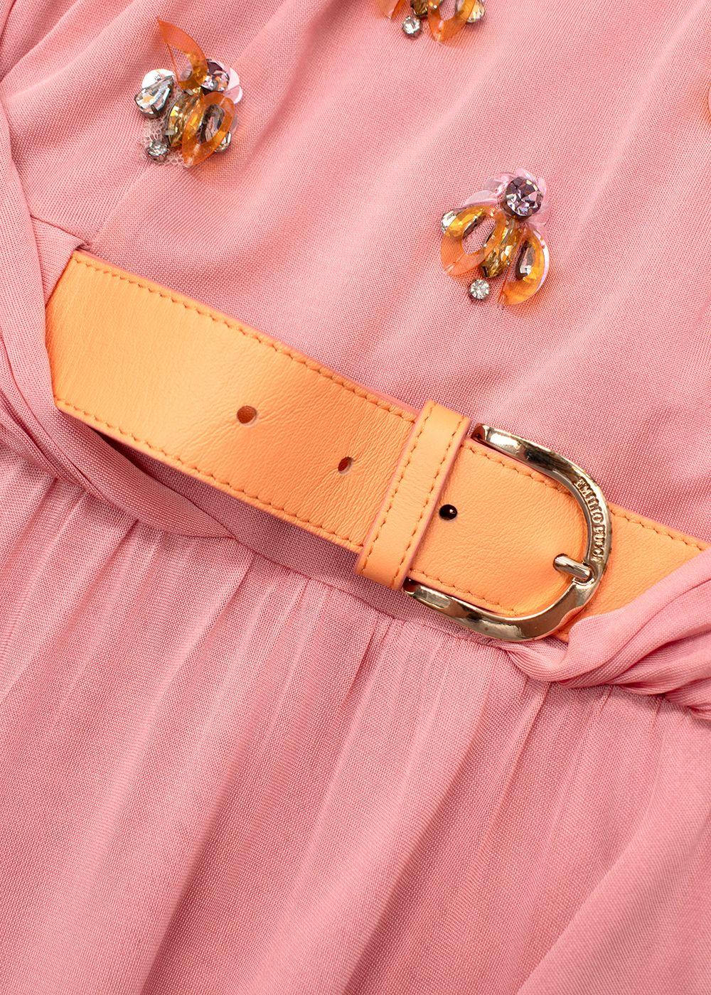 Emilio Pucci Embellished  Belted Pink Maxi Dress