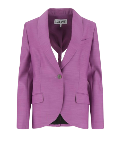 Loewe Purple Wool And Silk Twisted Talo Blazer