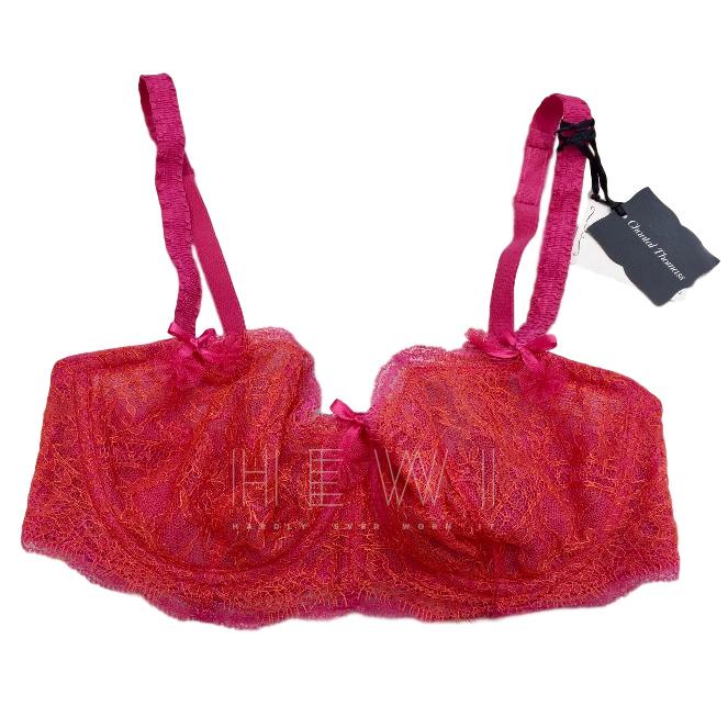 Chantal Thomass Fuchsia Pink & Orange Calais Leavers Lace Half Cup Bra