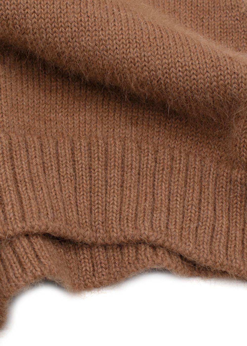 Purdey Camel Turtle Neck Alpaca Knit Shrug