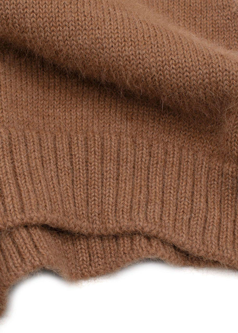 Purdey Camel Turtle Neck Alpaca Knit Shrug