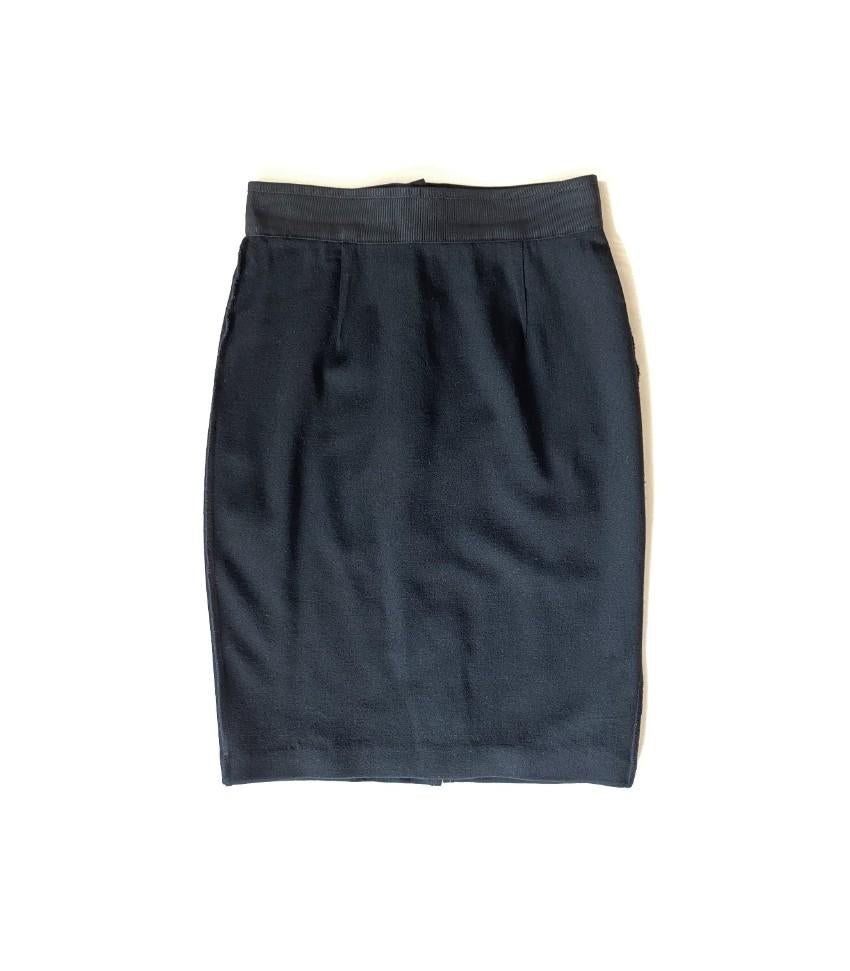 Dolce & Gabbana Stretch Crepe Black Skirt