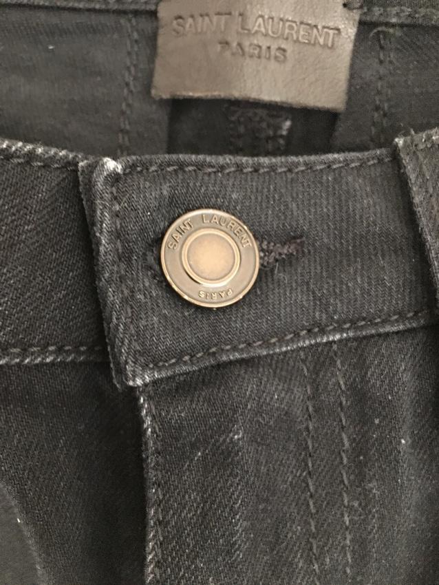 Saint Laurent D05 Black Distressed Skinny Jeans