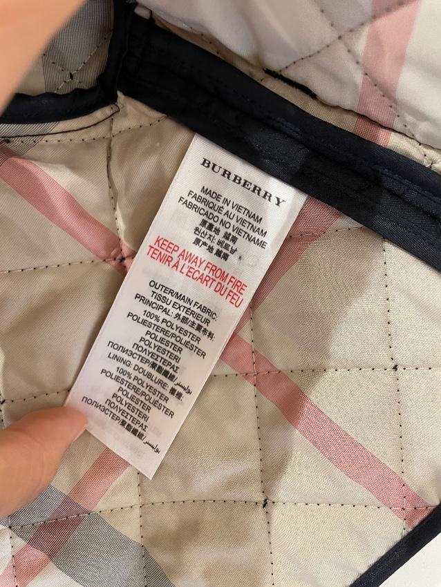 Burberry kids navy quilted jacket