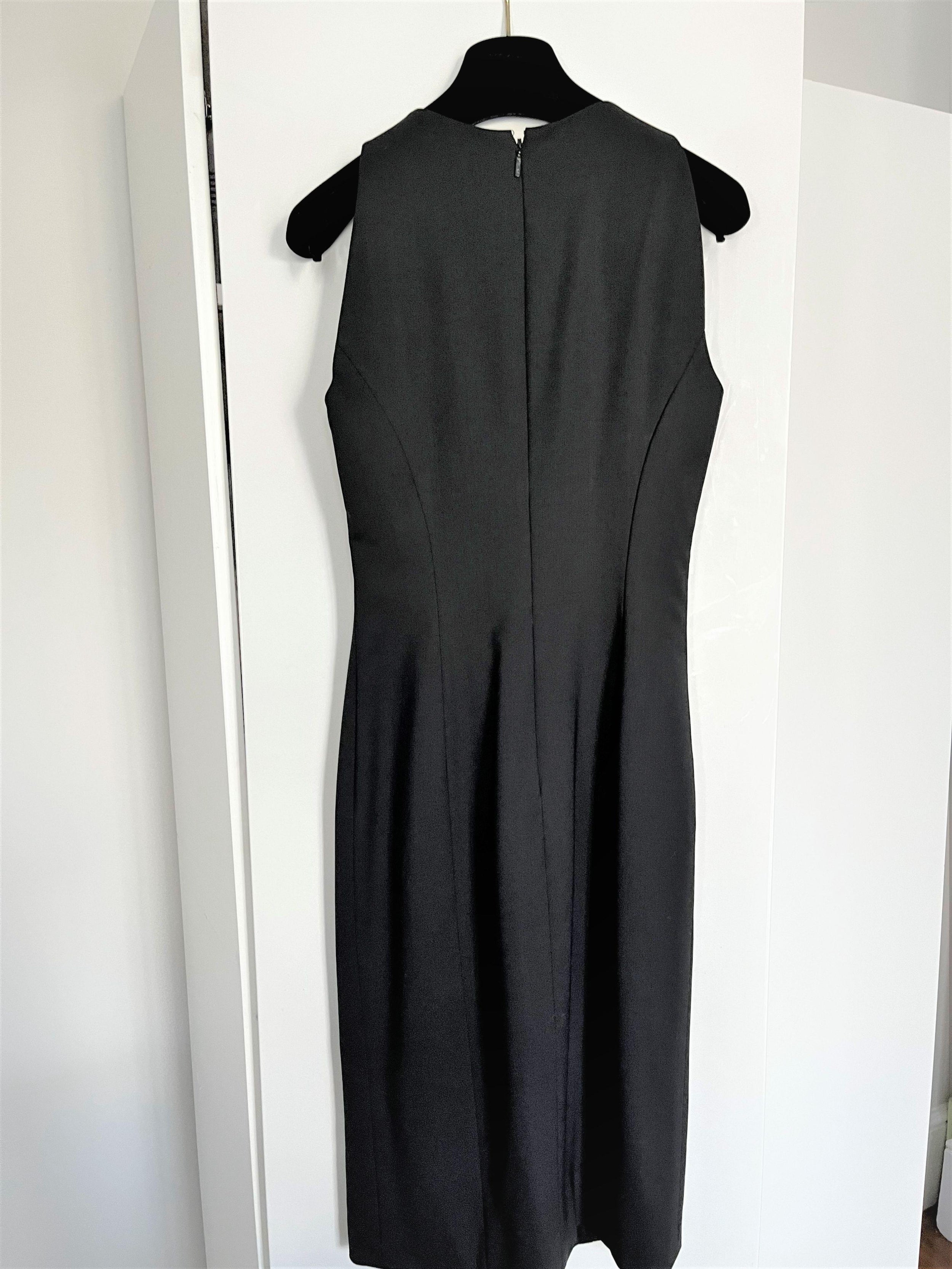 Black Wool-Blend Sheath Dress