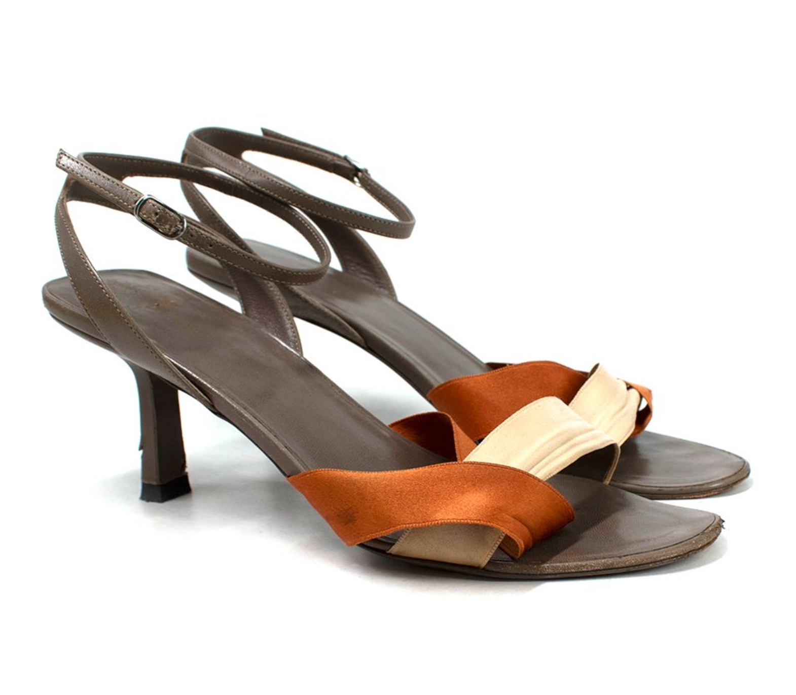The Row Ribbons Leather and Satin Sandals