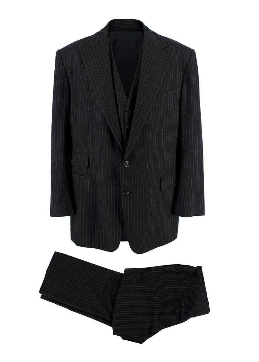Ralph Lauren Collection Pinstripe Wool 3 Piece Suit