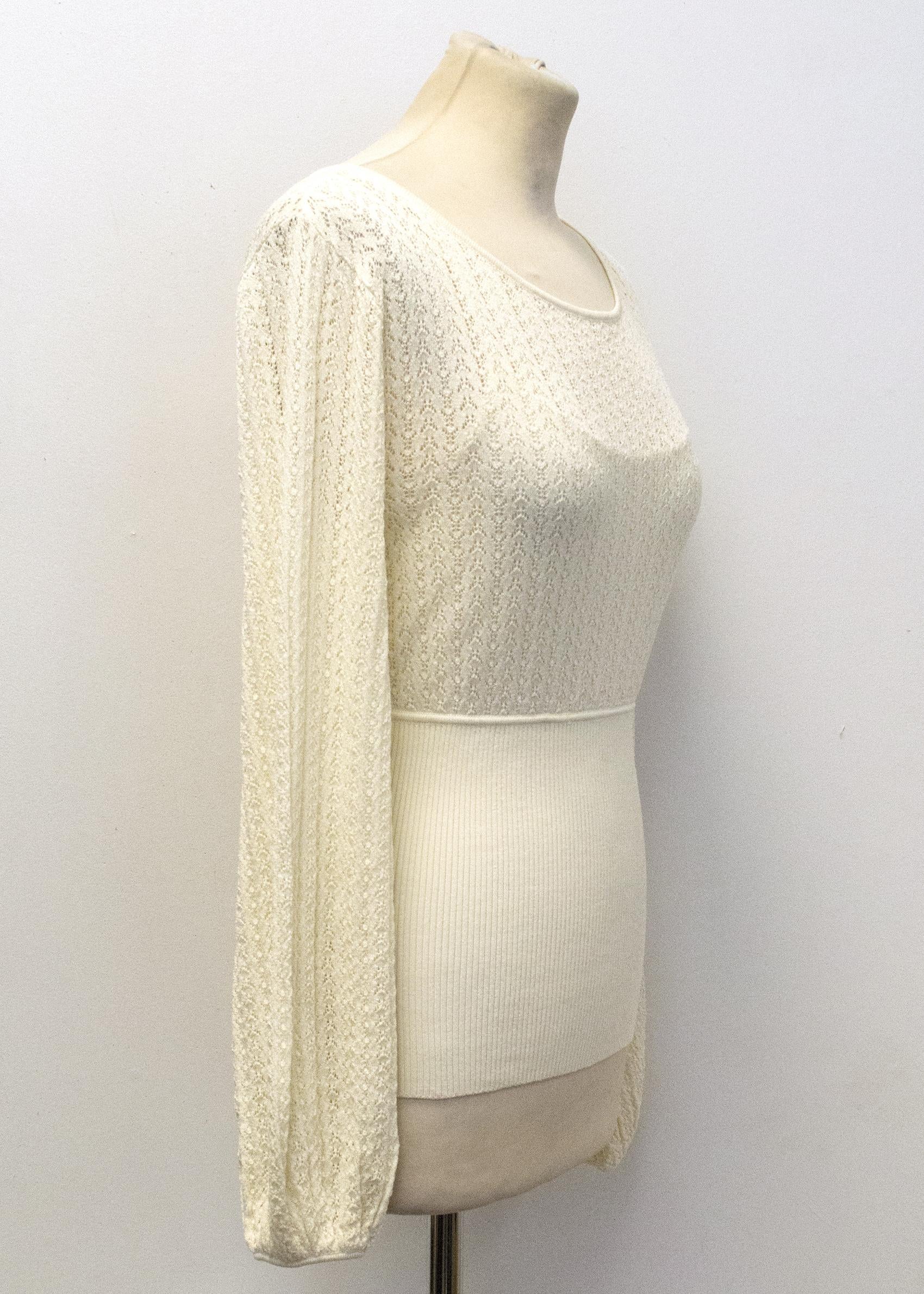 Catherine Malandrino Cream Fine Crochet Jumper