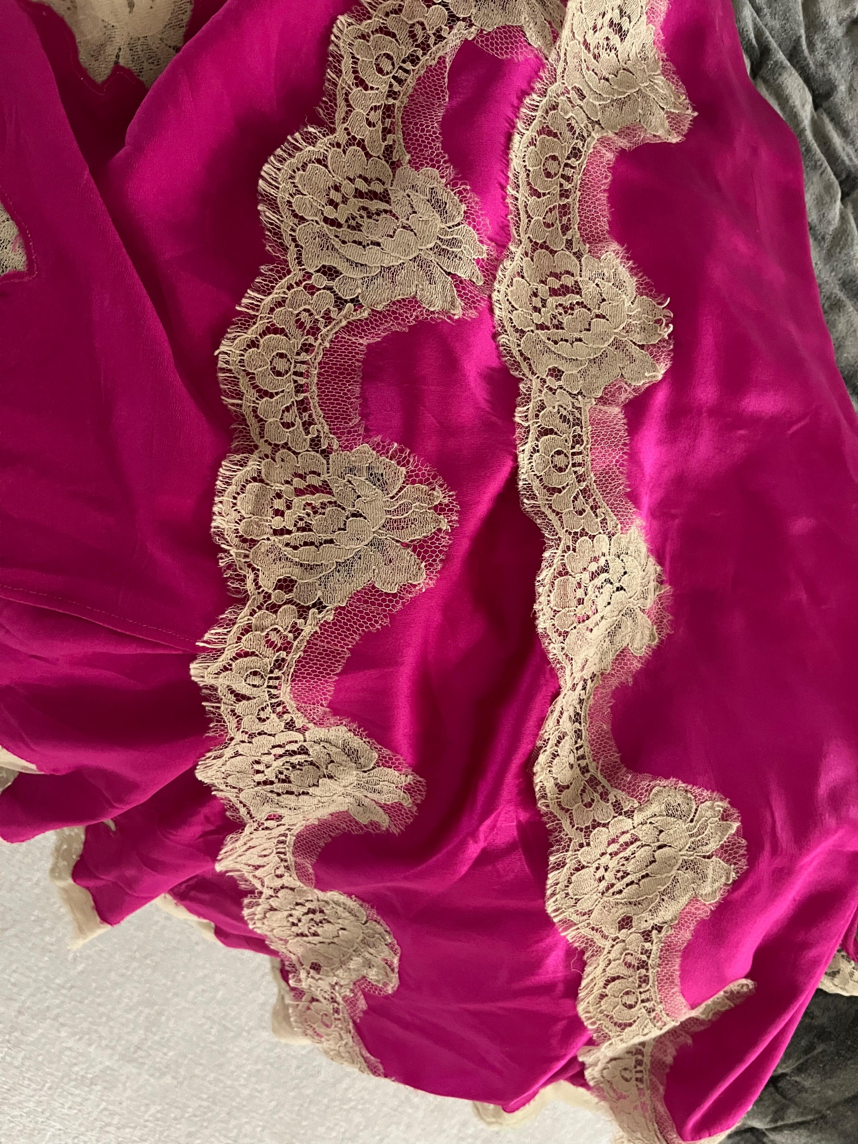 Pink Silk And Lace Slip Dress