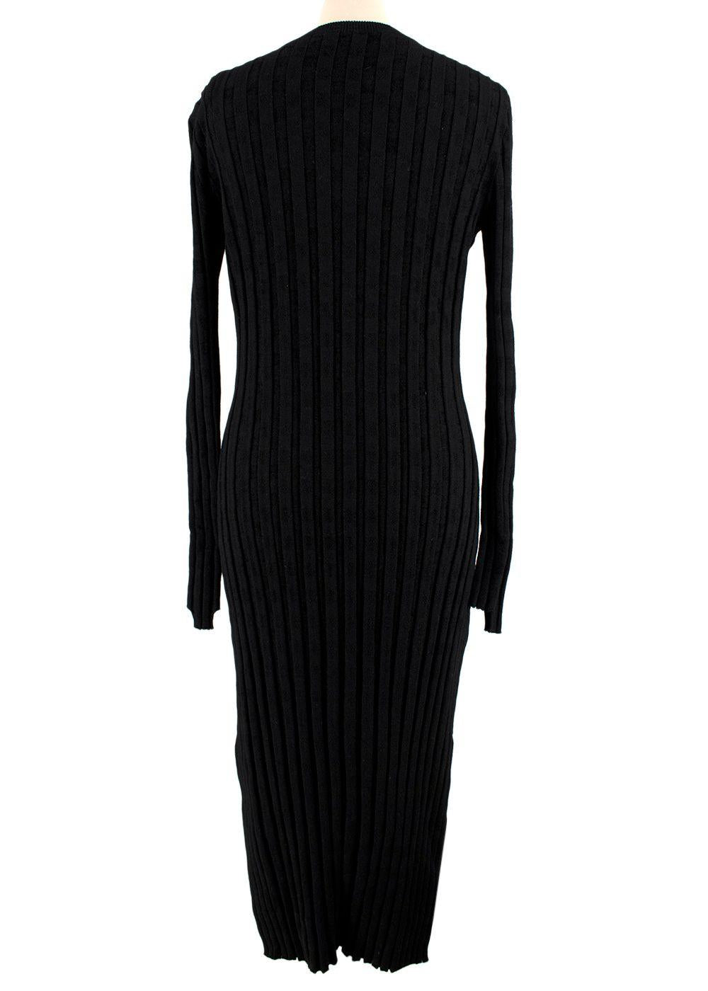 Proenza Schouler Black Ribbed Cut Out Bodycon Dress