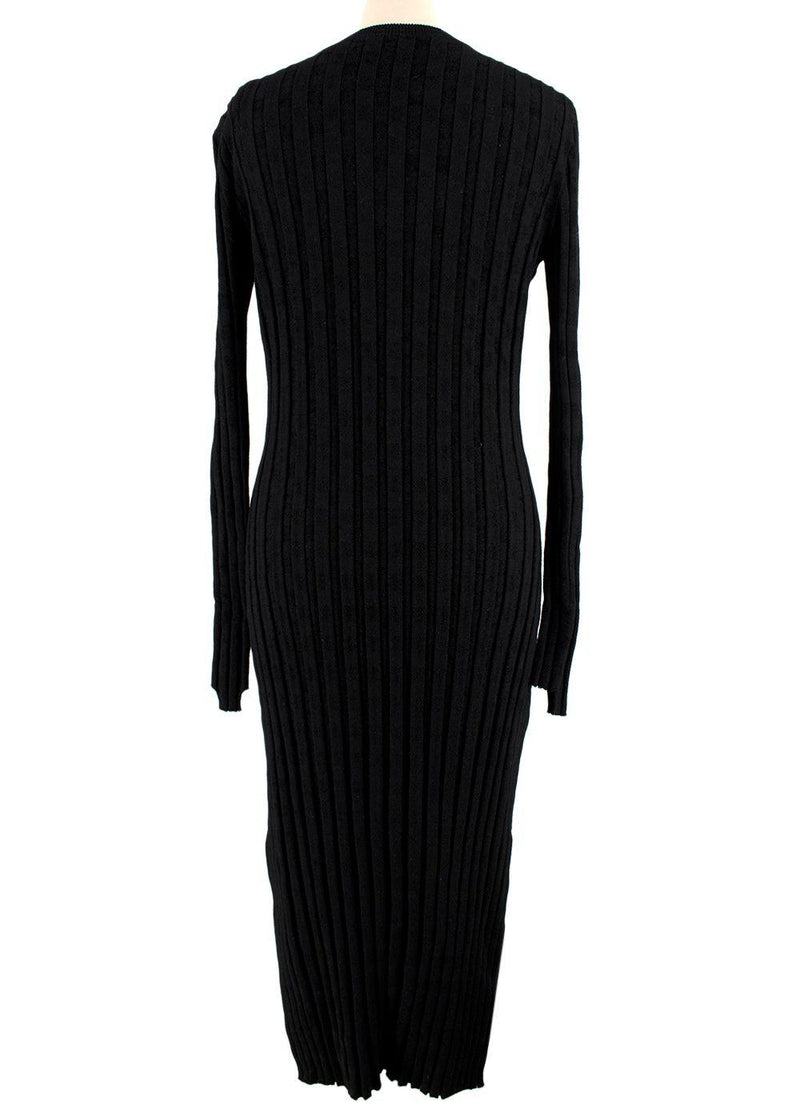 Proenza Schouler Black Ribbed Cut Out Bodycon Dress