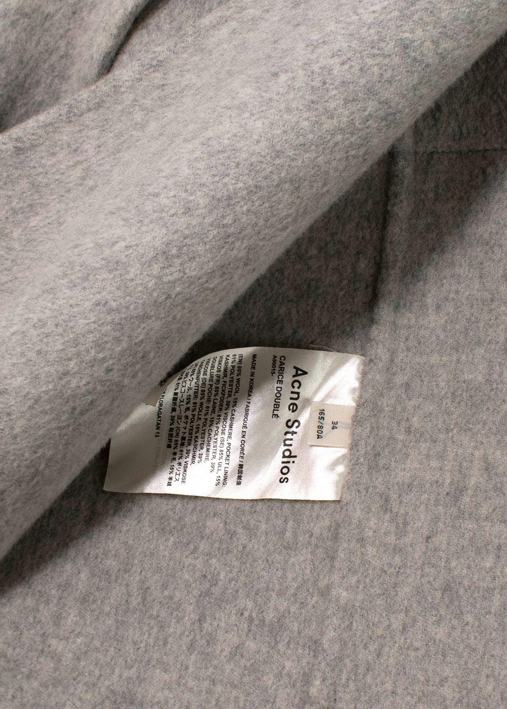 Acne Studios grey carise double face wool & cashmere coat