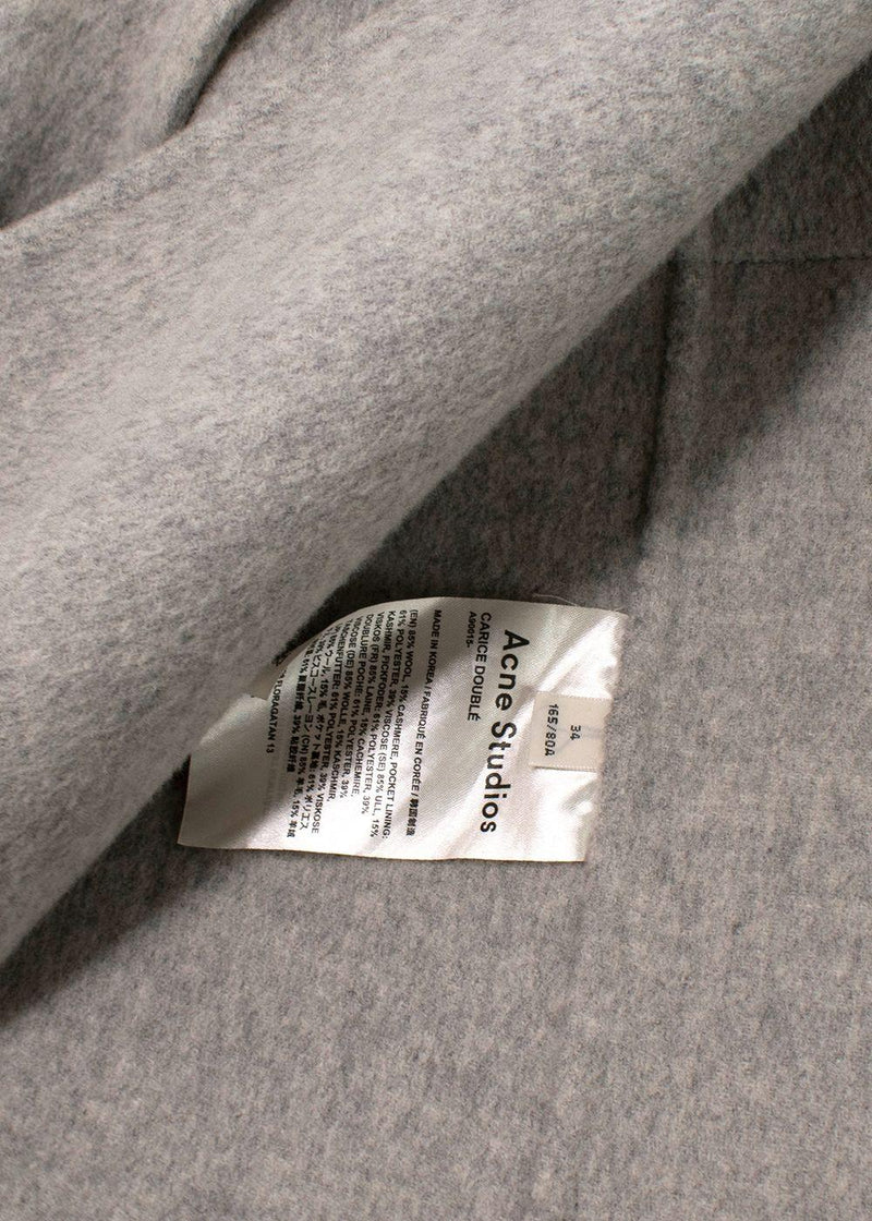 Acne Studios grey carise double face wool & cashmere coat