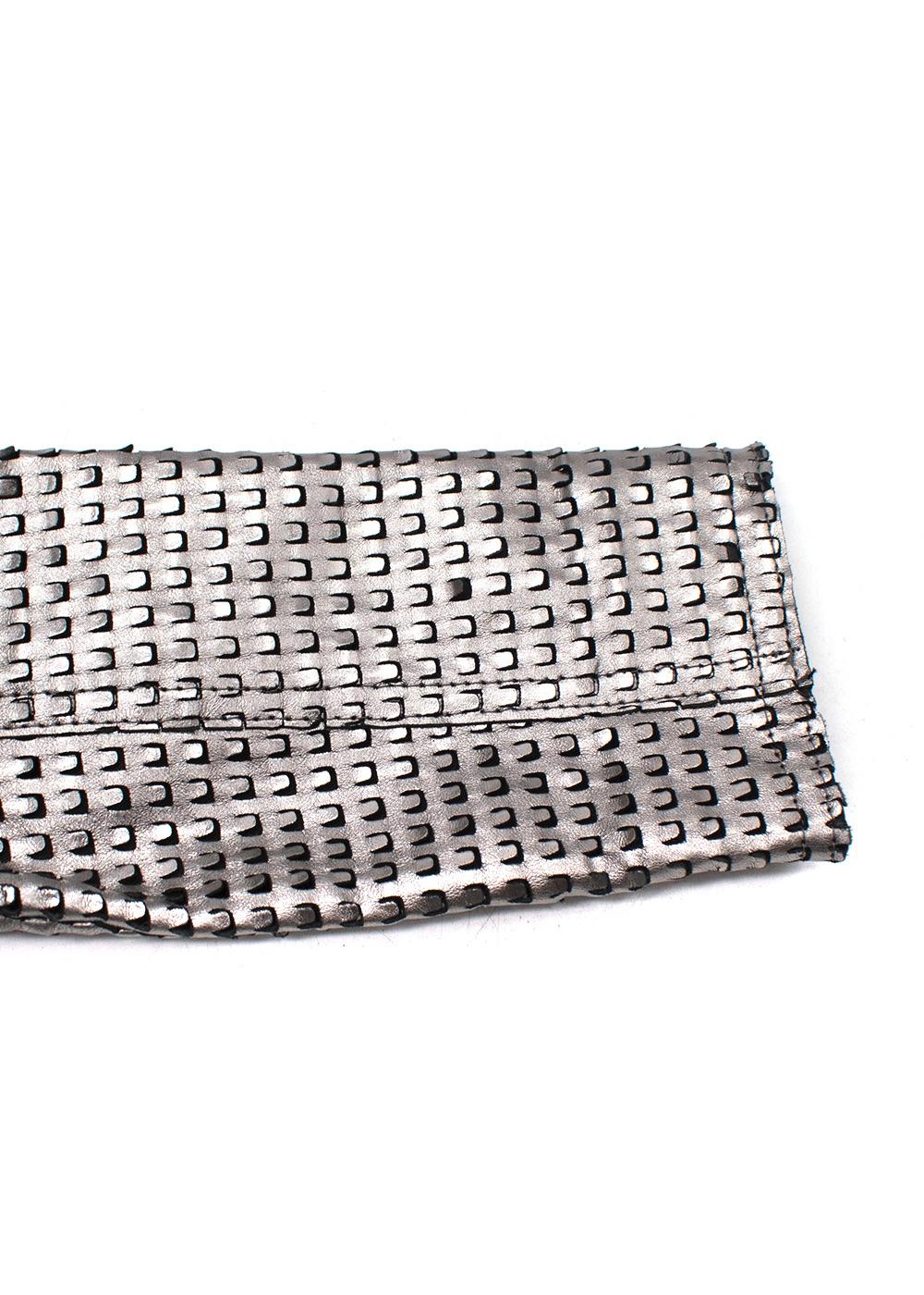 Drome Silver Perforated Biker Jacket