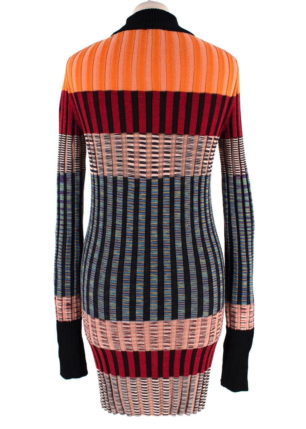 Missoni Multicoloured Ribbed Turtleneck Midi Dress