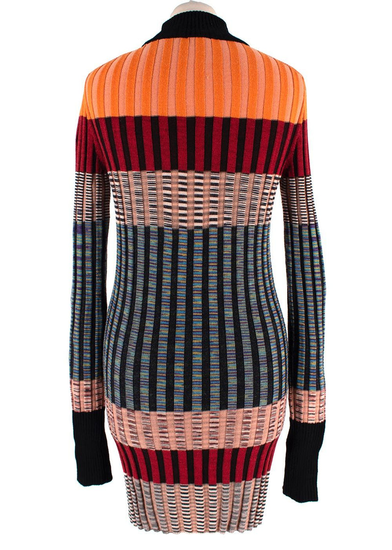 Missoni Multicoloured Ribbed Turtleneck Midi Dress