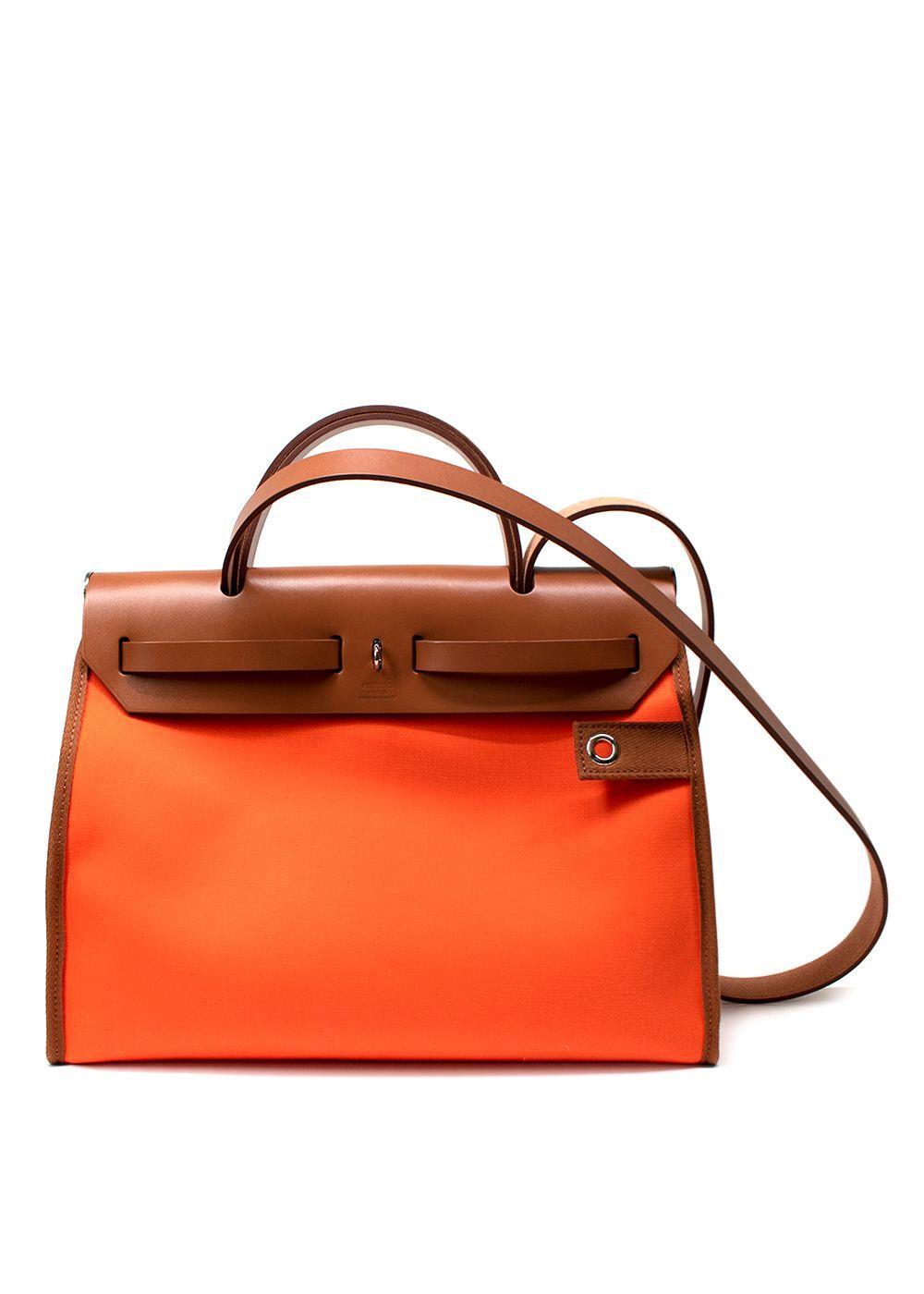 Hermes Herbag Orange Minium with Palladium Hardware