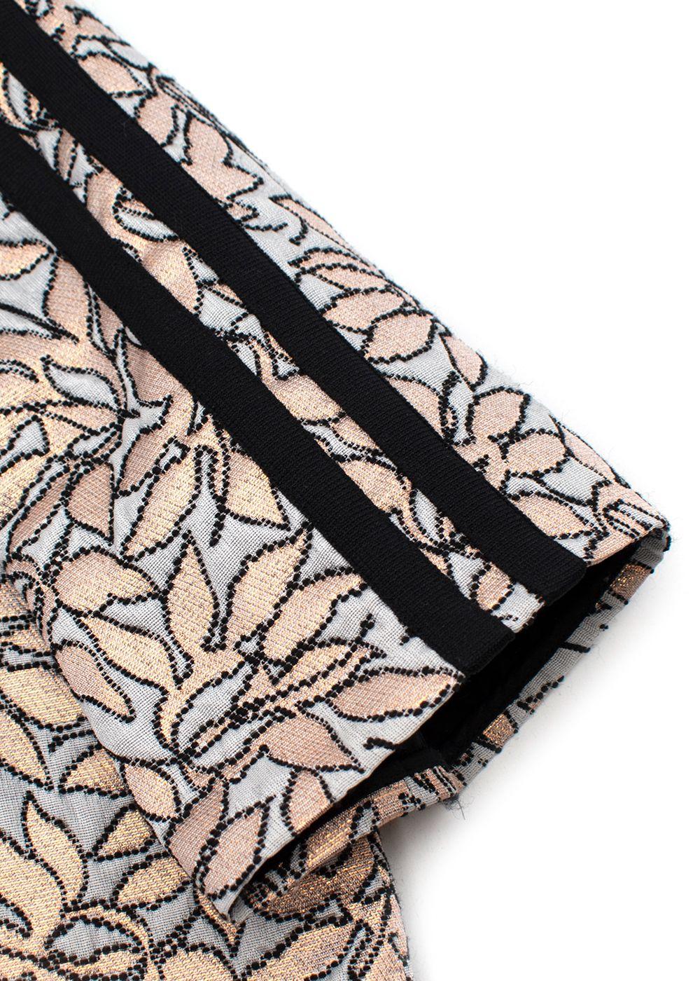 Jacquard Crystal Embellished Collar Top