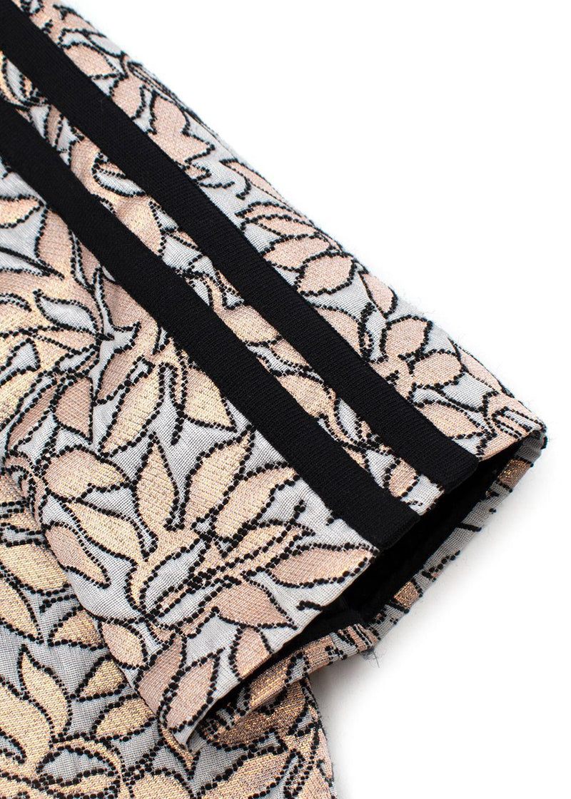 Jacquard Crystal Embellished Collar Top