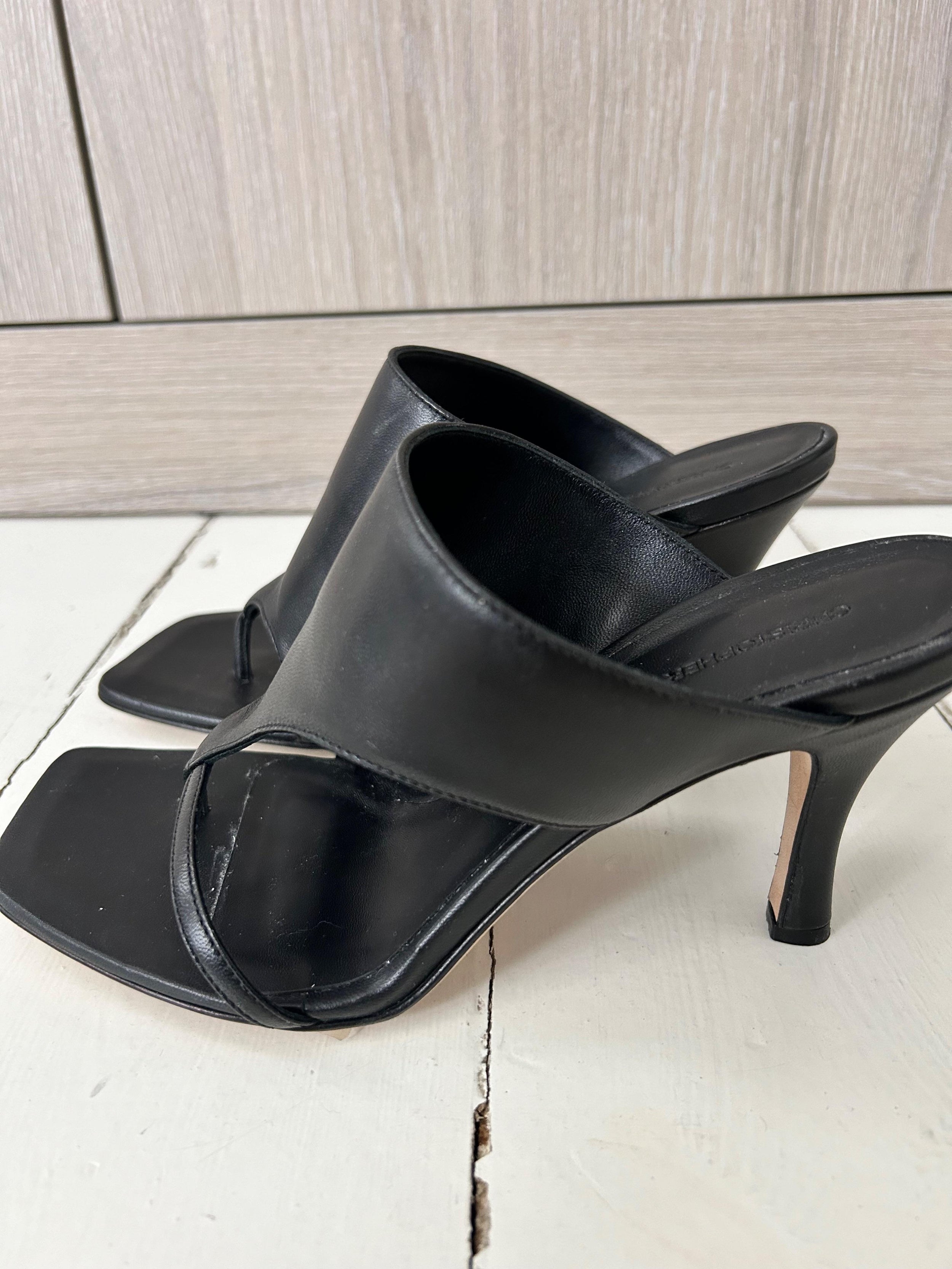 Christopher Esber Black Leather Binx Mules