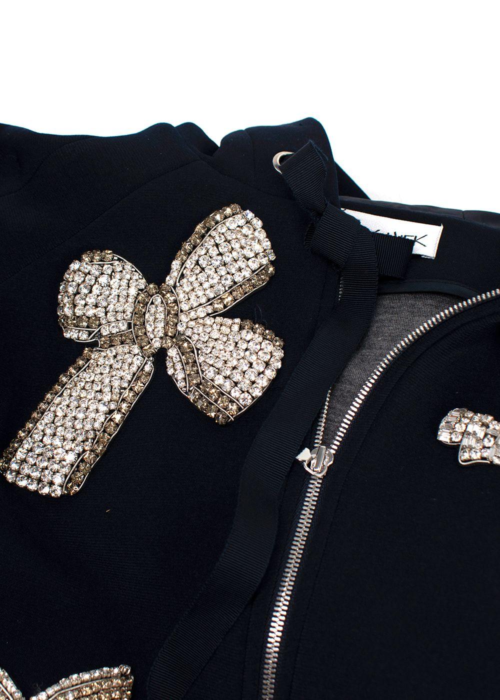 Dice Kayek Crystal Bow Embellished Puff Sleeve Jacket