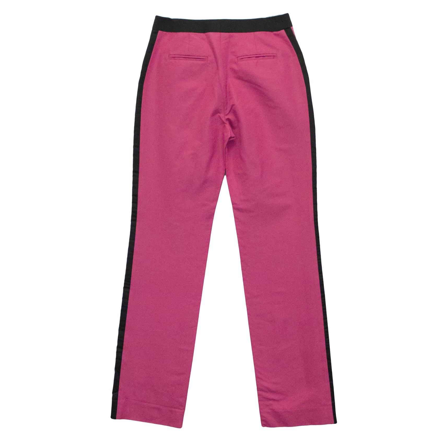 Prabal Gurung Pink Trousers with Black Silk Trim