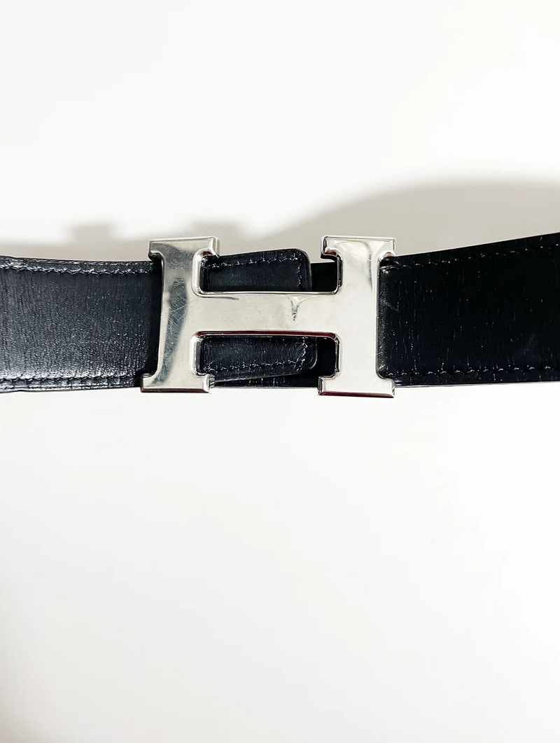 Hermes Black and Brown Reversible Constance Belt