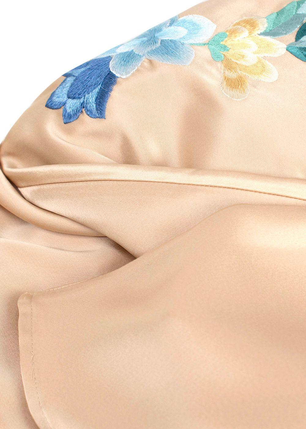 Elegant Embroidery Gold Satin Embroidered Kaftan