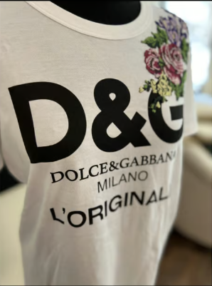 Dolce & Gabbana White Logo Floral T-shirt