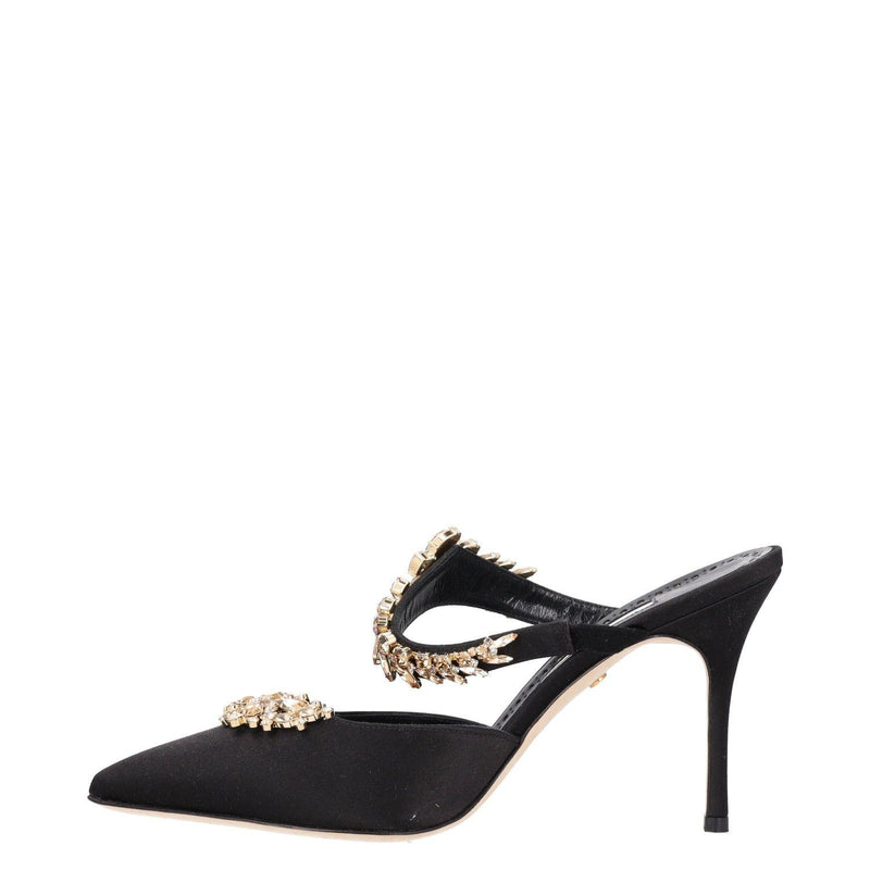Manolo Blahnik Lurum 90MM Embellished Satin Mules