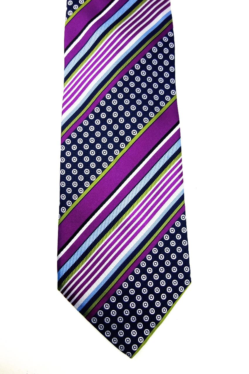 Etro Purple Multi-Print Silk Tie