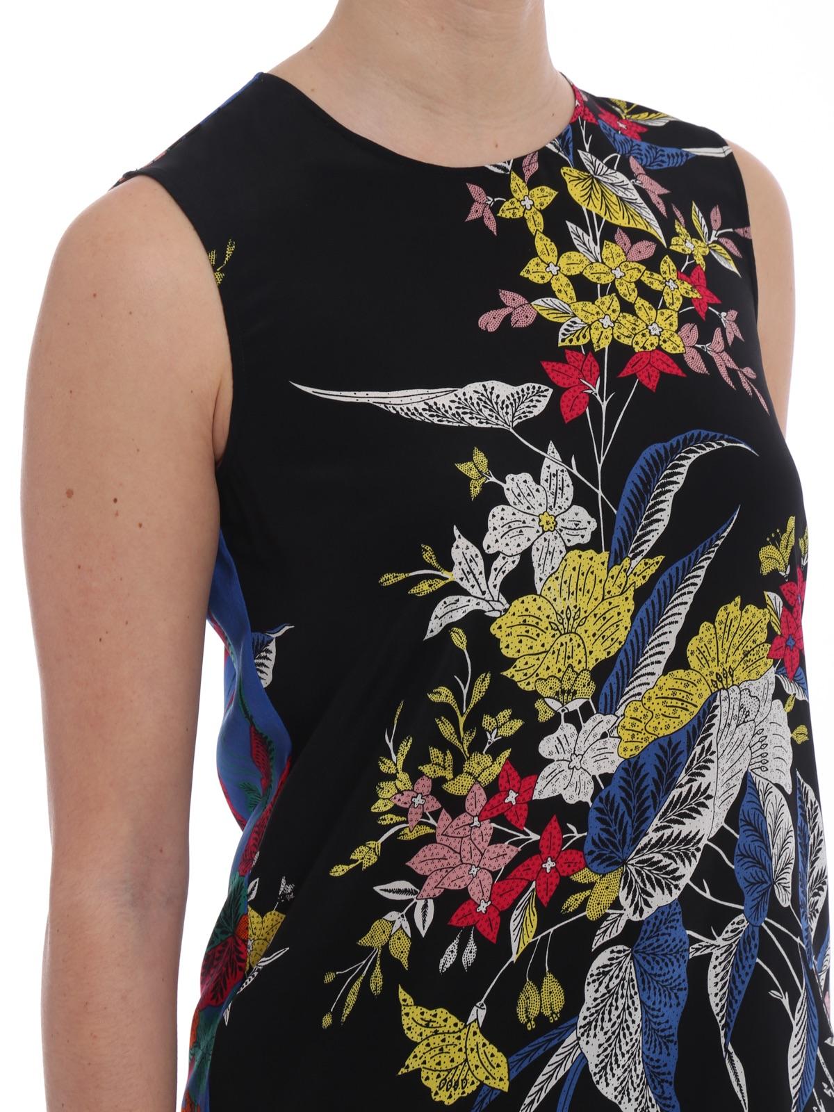 Multicolour silk sleeveless top