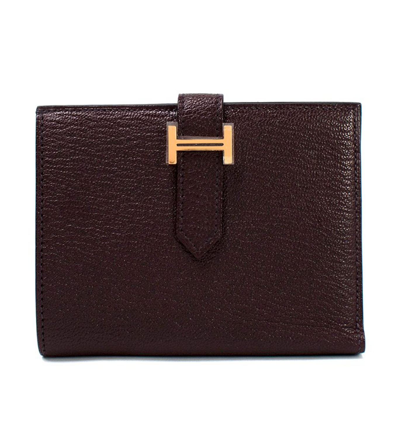 Hermes Rouge Sellier Chevre Mysore Compact Bearn Wallet