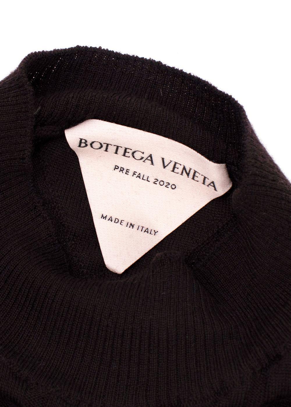 Bottega Veneta Dark Brown Long Sleeve Ribbed Top