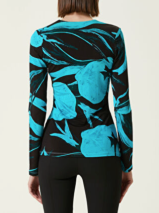 Louisa Ballou Helios Embellished Printed Stretch-jersey Top