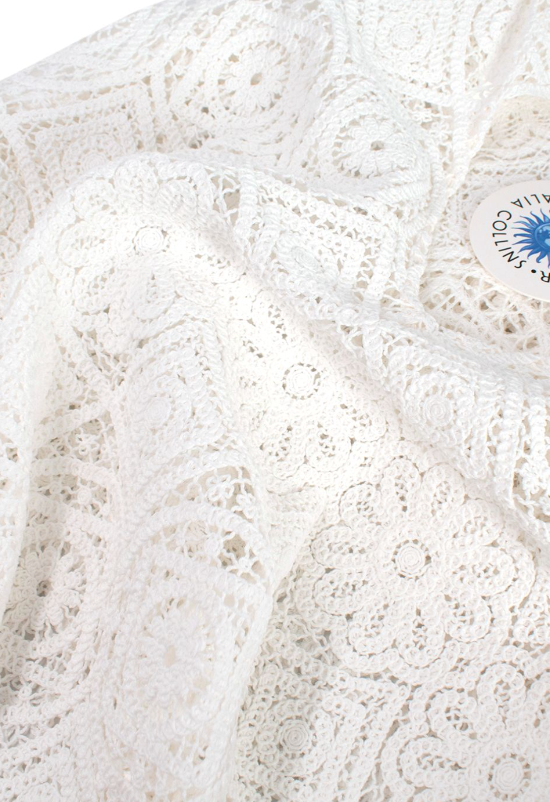 Borgo De Nor White Crochet Divona Brea Dress