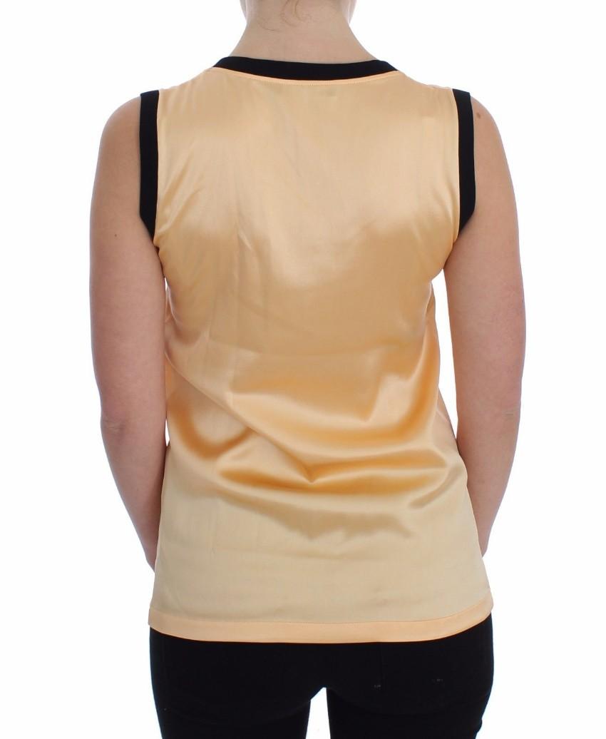 Dolce & Gabbana pale orange silk vest top