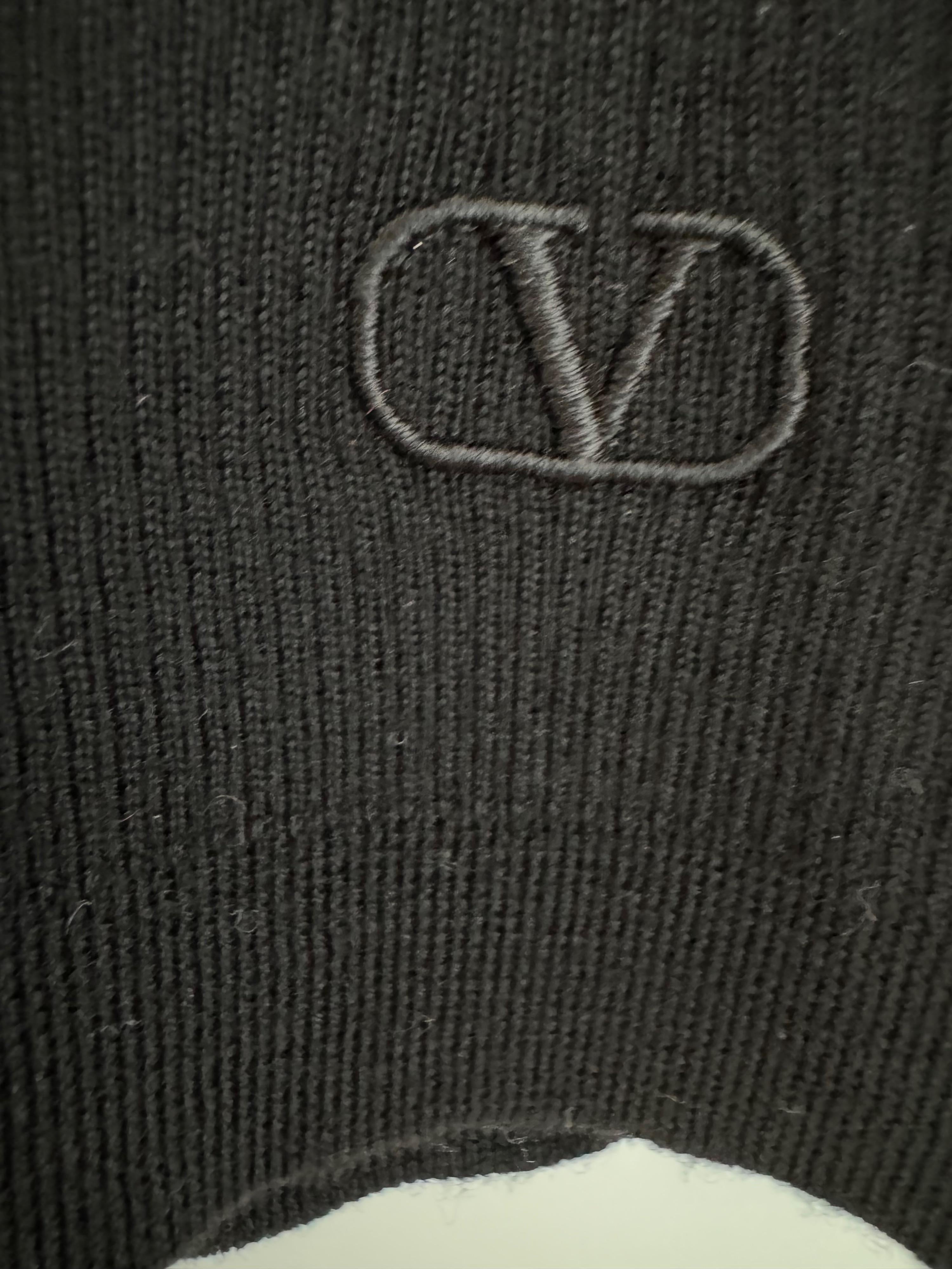 Valentino Garvani Black Sequin Embellished Turtleneck Jumper