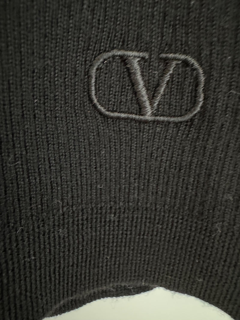Valentino Garvani Black Sequin Embellished Turtleneck Jumper