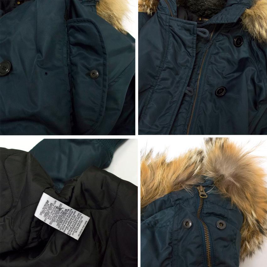 I. Spiewak & Sons Padded Navy Jacket with Coyote Fur Trim