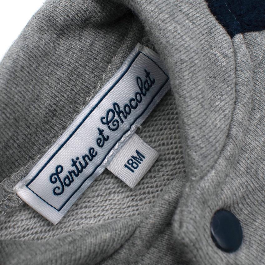 Tartine et Chocolat Grey & Blue Cotton Bomber Jacket