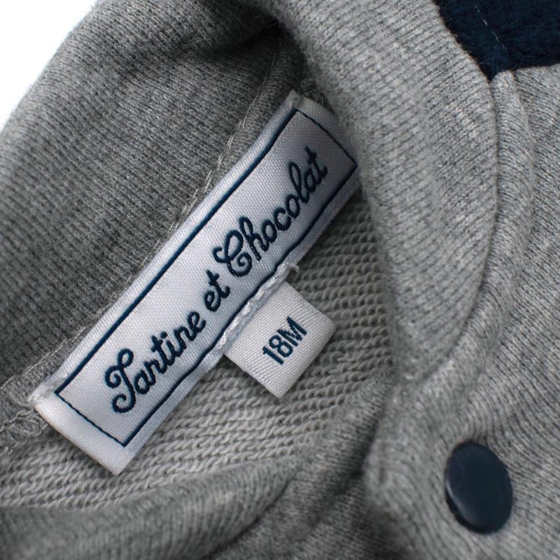 Tartine et Chocolat Grey & Blue Cotton Bomber Jacket
