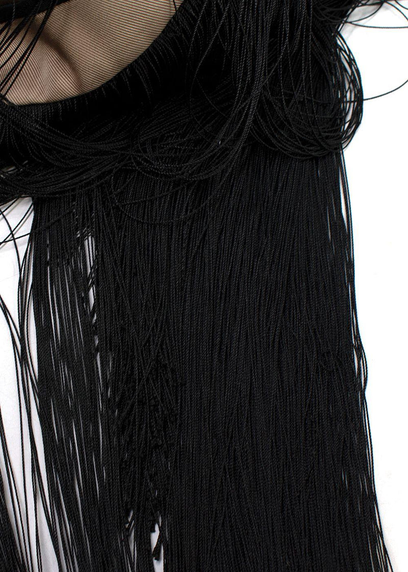 Bespoke Beige Dress with Fringed Hem