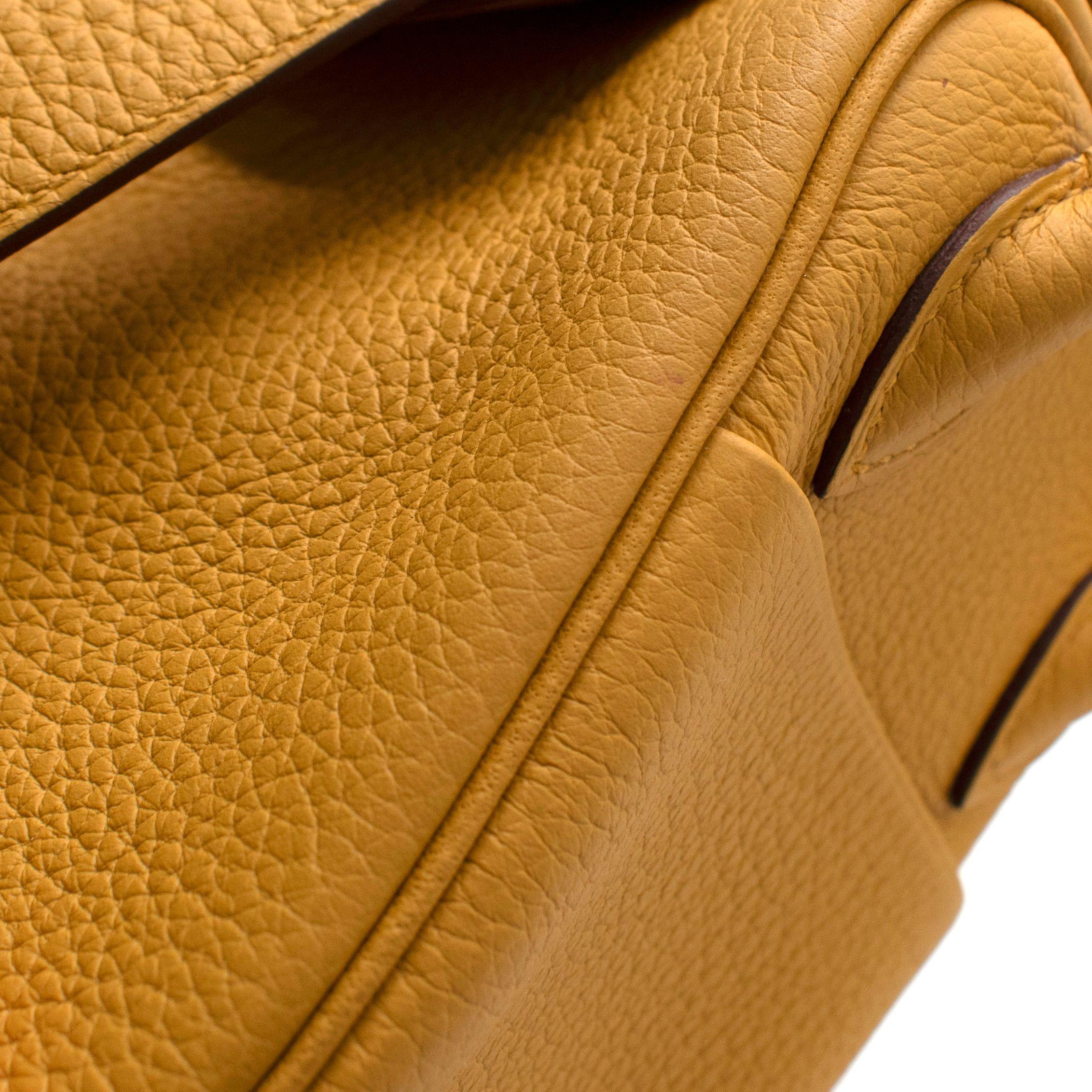 Hermes Mini Lindy in Sun Clemence Leather with Gold Hardware