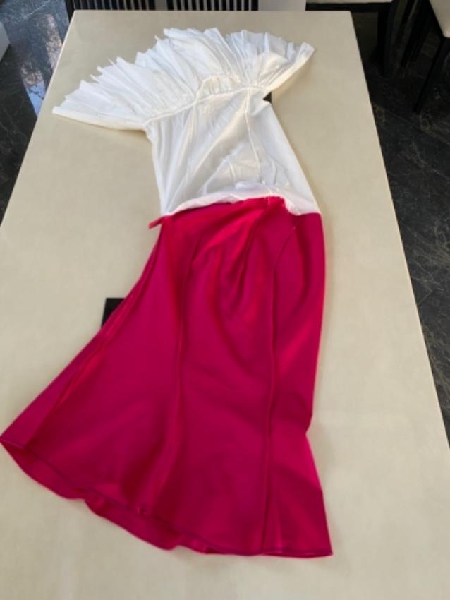 Marni Pink Contrast Underskirt Midi Skirt