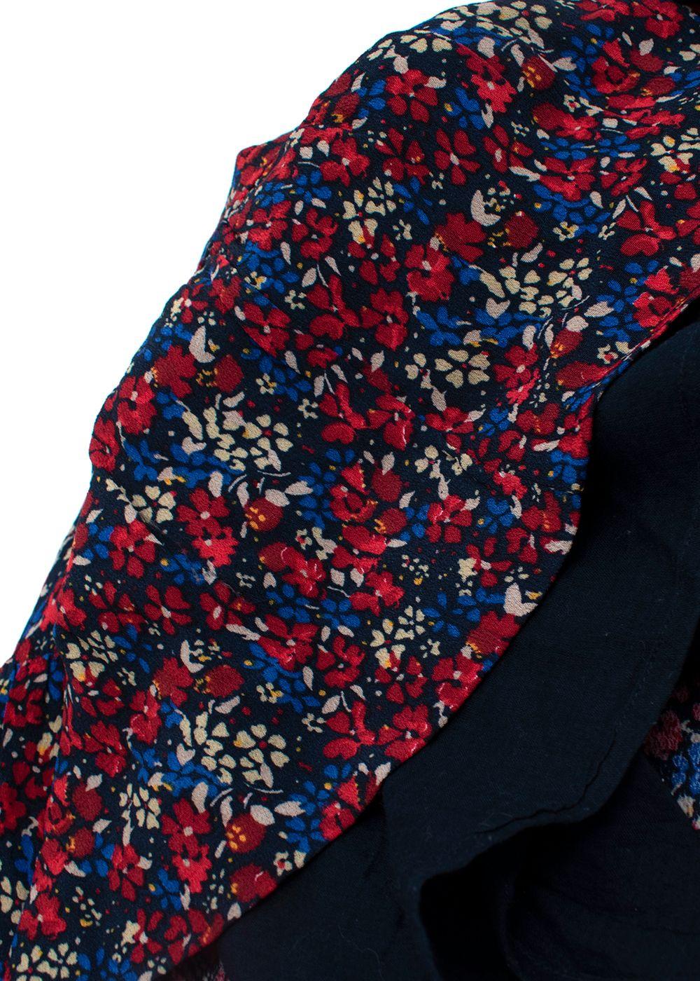 Red Floral Crepe Skater Skirt