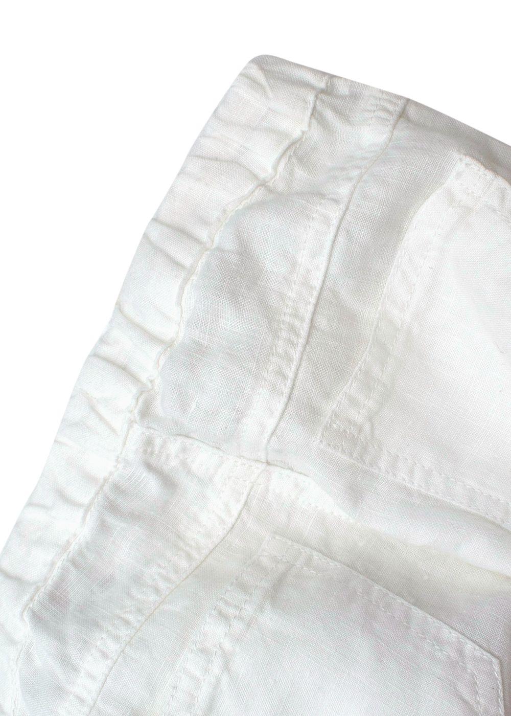 Kids white cotton draw string trousers