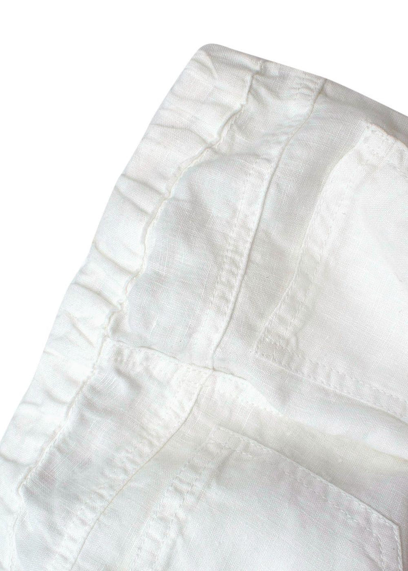 Kids white cotton draw string trousers