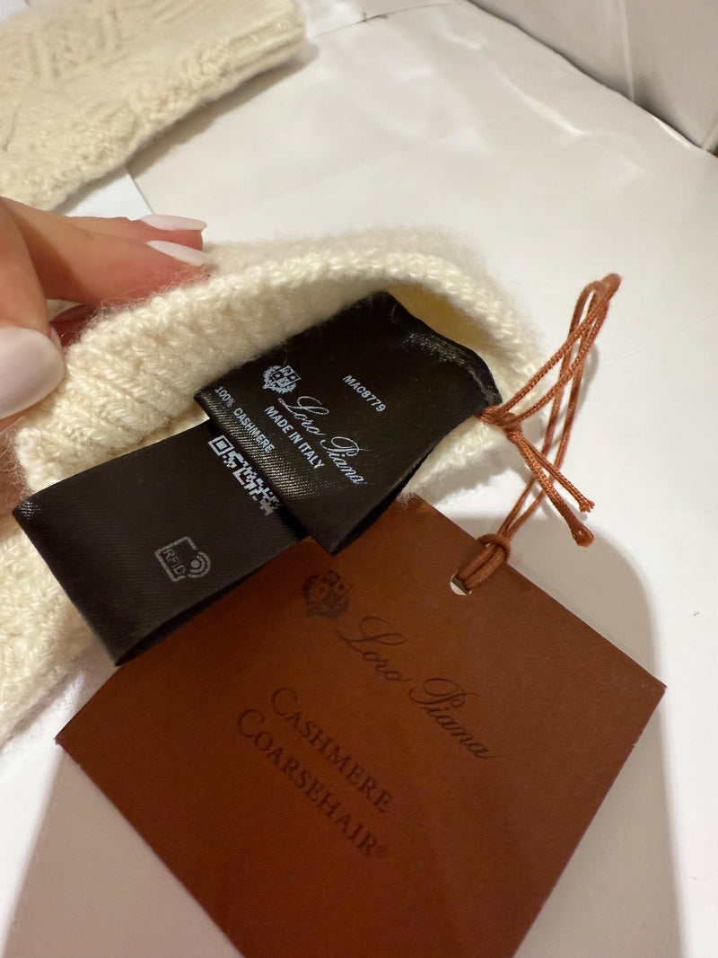 Loro Piana White Long Cashmere Gloves