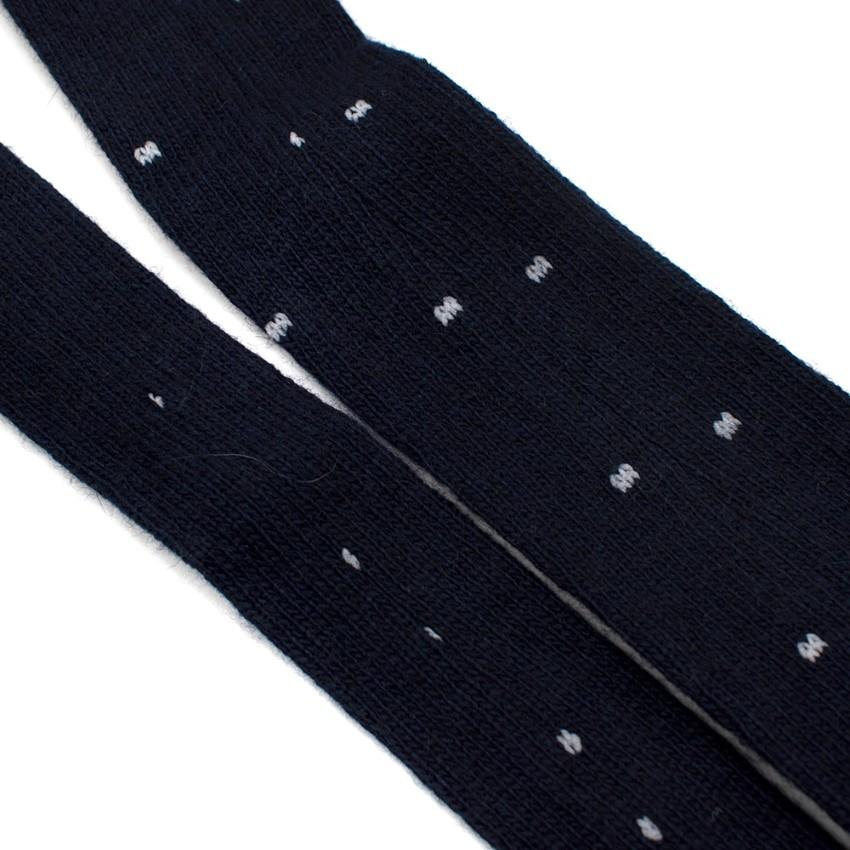 Roda Navy Knitted Polka Dot Tie